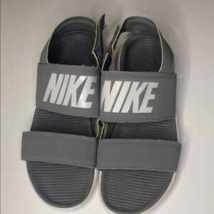Nike Grey Logo Slide Sandals
